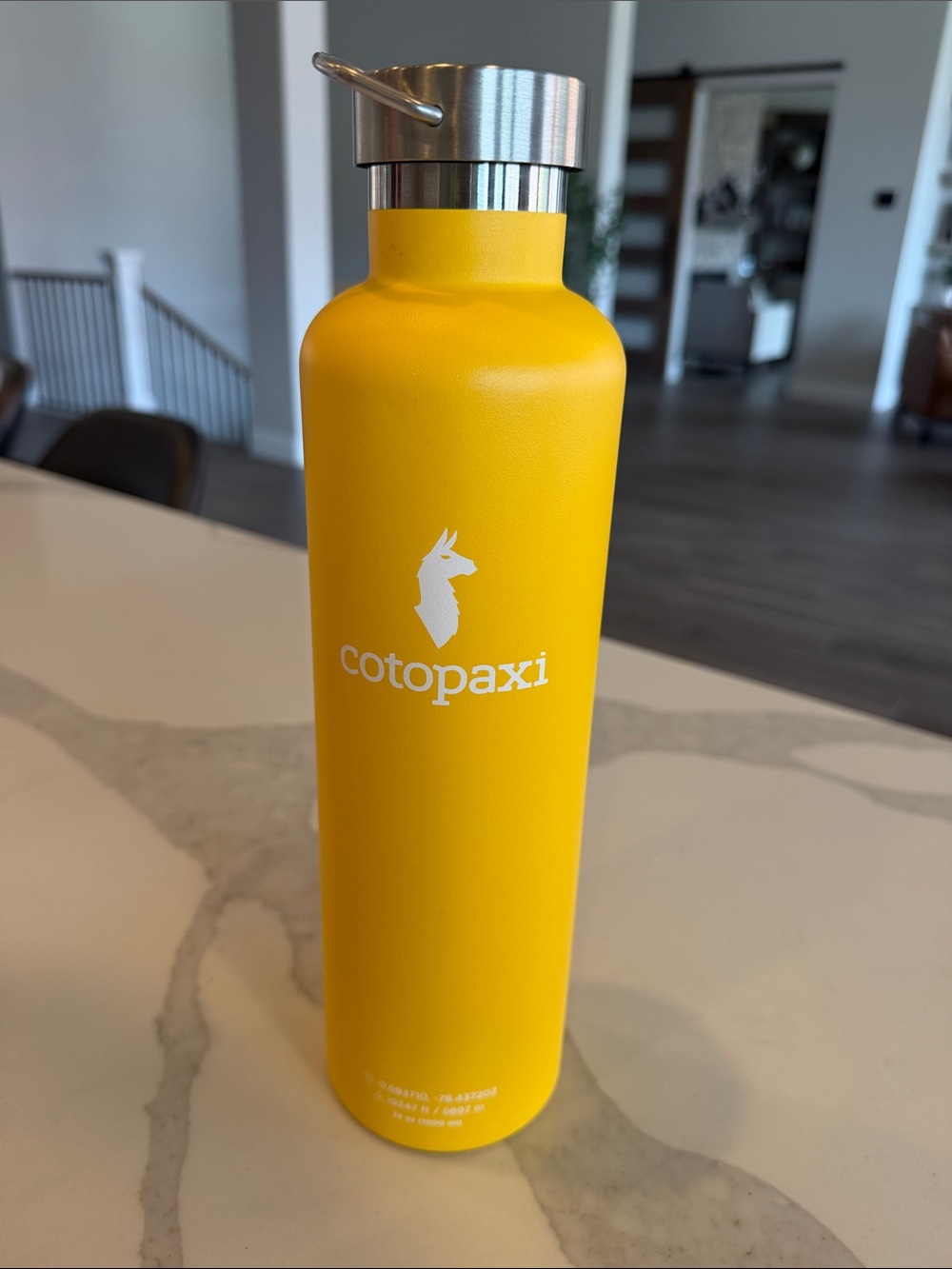 cotopaxi Yellow Stainless Steel Water Bottle with White Logo